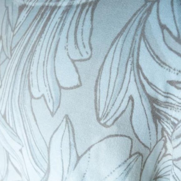 Chico's Cream w Tan Foliage Scoop Neck Woven Long Sleeve Tee womens 1 (M) - Picture 4 of 13